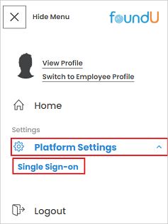 Screenshot for foundU single sign on