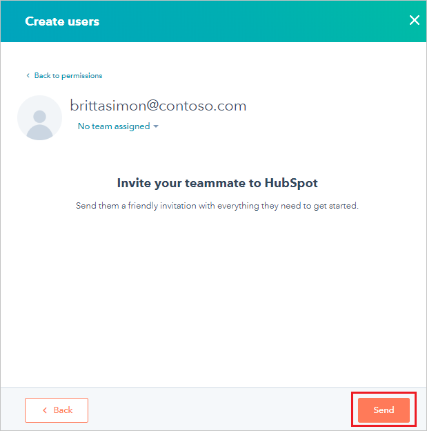 The Send option in HubSpot