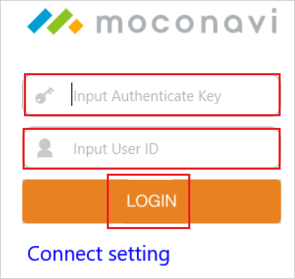 Screenshot shows the moconavi page where you can enter the values described.