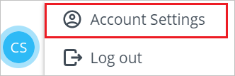 Screenshot showing where to select user account settings.