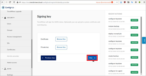 uploading a signing key