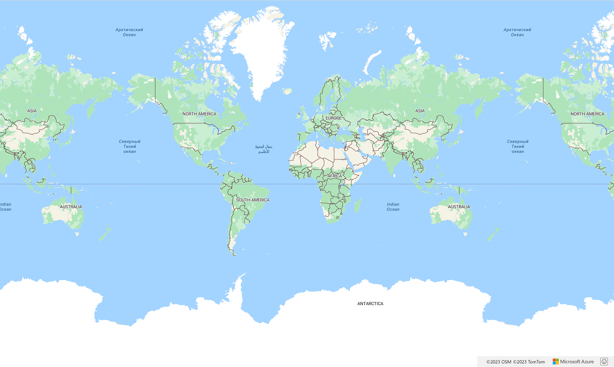 En skärmbild som visar en karta över världen.