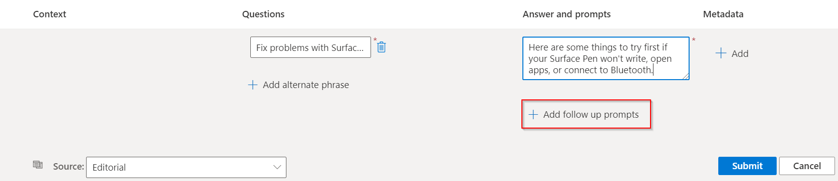 Screenshot of UI with