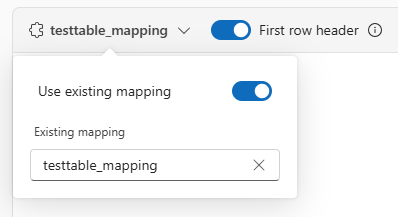 Skärmbild av mappningsalternativ.