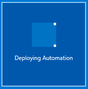 Skärmbild av en indikator som visar att Azure Automation-distributionen pågår.