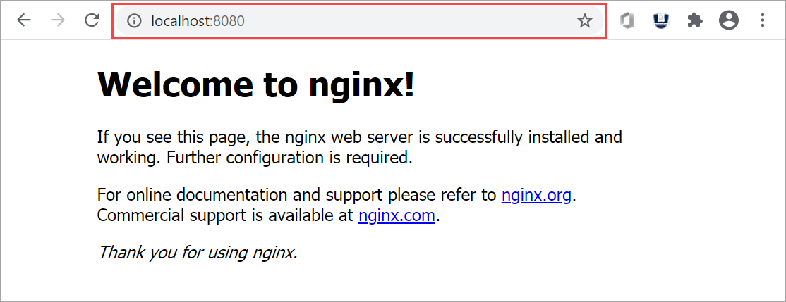 Visa containern som körs