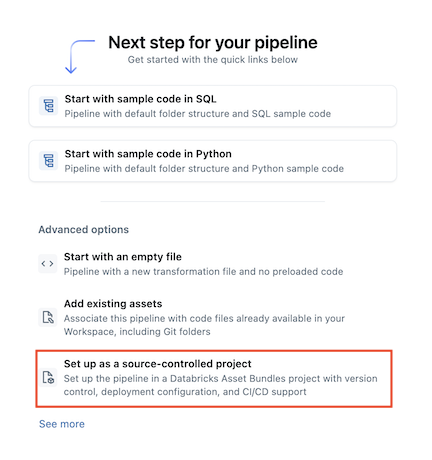 Ny källkontrollerad pipeline