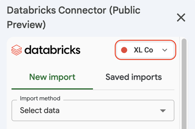 Växla DBSQL-lager i Google Sheets-anslutningsprogrammet
