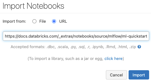 Importera anteckningsbok från URL