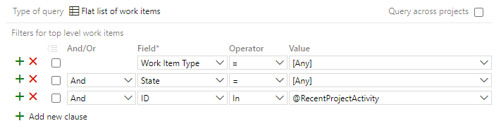 Screenshot som visar Editor Power Query med ID i @MyRecentActivity makrofråga
