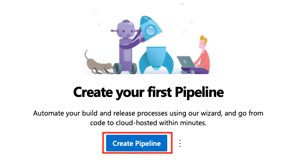 Skärmbild av knappen ny pipeline i pipelinelistan.