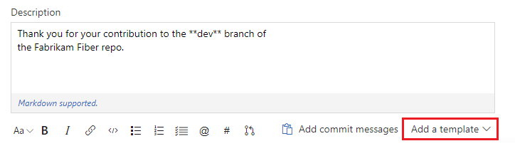 Lägg till mall för PR-
