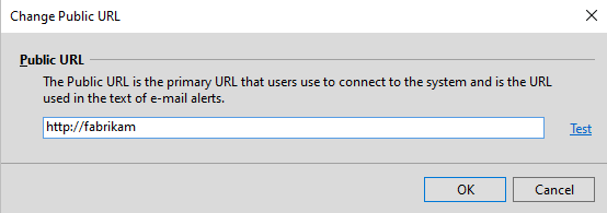 Dialogrutan Ändra offentlig URL, 2022.