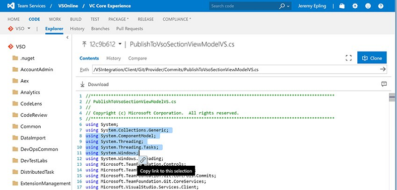 Skicka länkar till kod