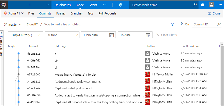 Sidan för åtaganden