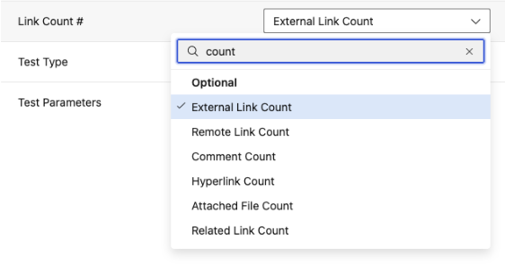 Skärmbild som visar den nedrullningsbara menyn för valfria fältmappningsuppdateringar.