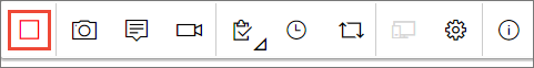 Skärmbild som visar den markerade sqare-ikonen för att stoppa feedbacksessionen.