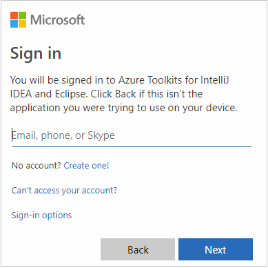 `Microsoft enter e-mail dialog for HDI`.