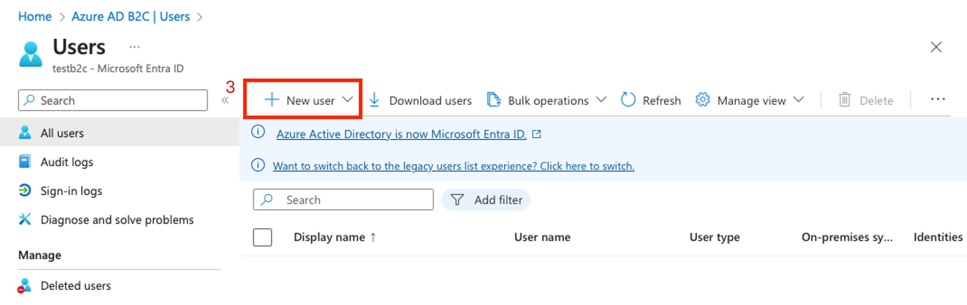 Screenshot showing adding new user.