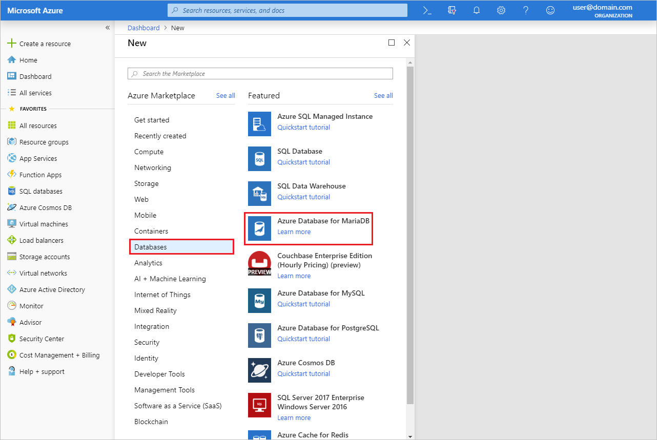 Alternativet Azure Database for MariaDB