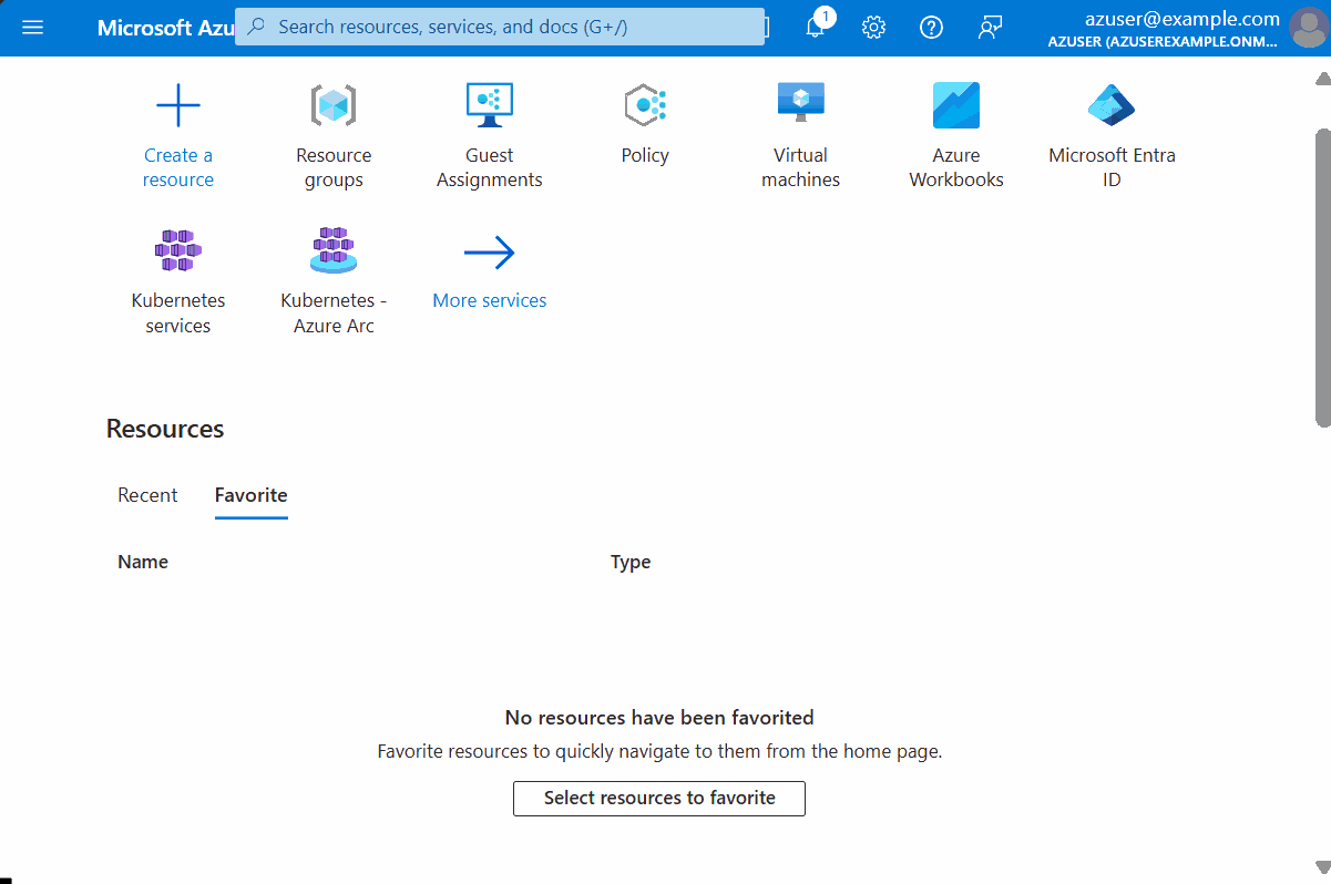 Skärmdump som visar kontoinformation i Azure-portalen