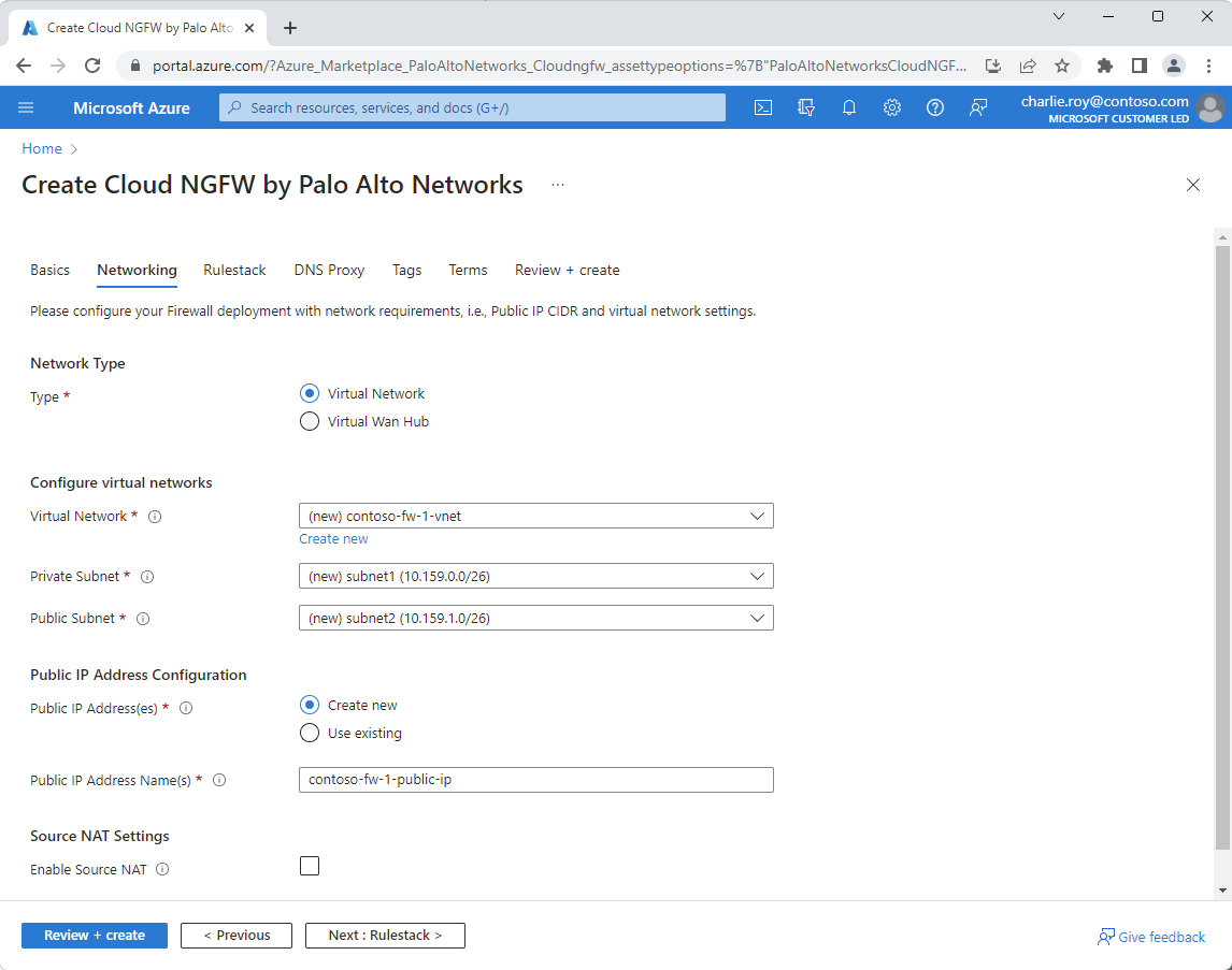 Skärmbild av nätverksfönstret i Palo Alto Networks-upplevelsen.