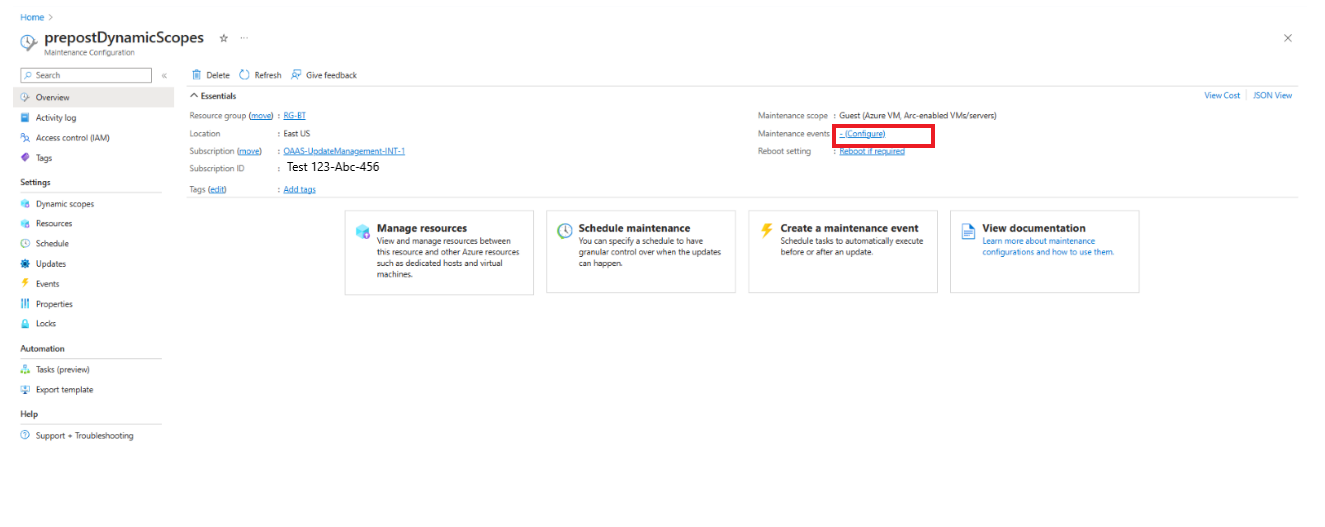 Screenshot that shows how to configure new event.