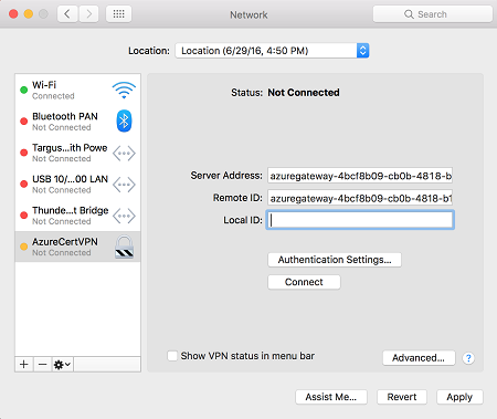 Skärmbild som visar serverinformation.
