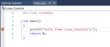 Skärmbild som visar att appen har nått en brytpunkt.