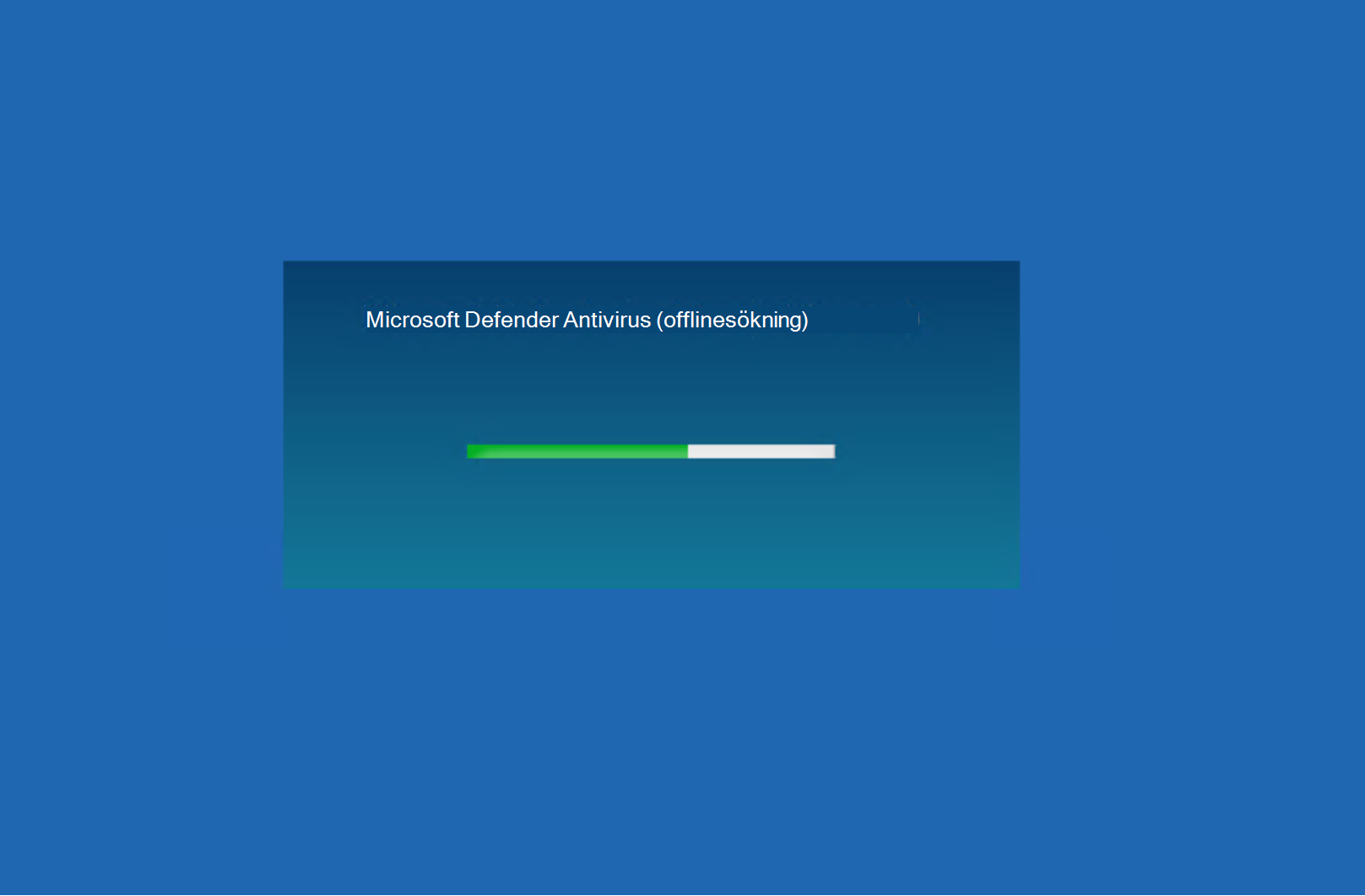 Skärmbild av genomsökningen av Microsoft Defender Antivirus.