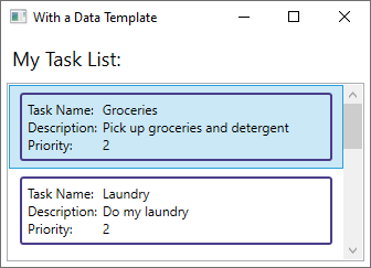 List box that uses a data template