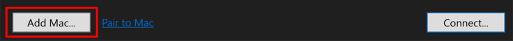 Knappen Lägg till Mac i dialogrutan Koppla till Mac.