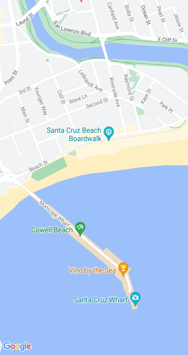 Skärmbild av kartkontroll med angiven plats.