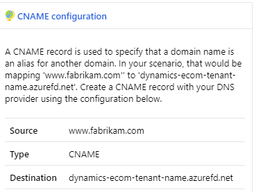 Dialogrutan CNAME-konfiguration.