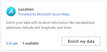 Panelen Azure Maps.