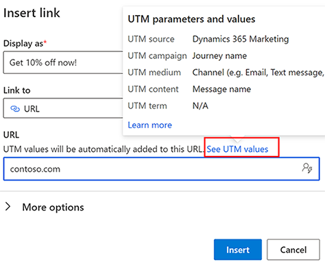 UTM-parametrar och värden.