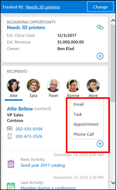 Lägg till en aktivitet i Dynamics 365 App for Outlook Lägg till en aktivitet i Dynamics 365 App for Outlook