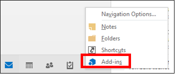 Menyn Tillägg för Outlook lösningsmodul Menyn Tillägg för Outlook lösningsmodul