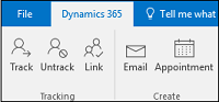 Område för kontaktspårning i Dynamics 365 App for Outlook Område för kontaktspårning i Dynamics 365 App for Outlook