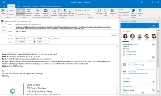 Länk till avtalad tid i Dynamics 365 App for Outlook Länk till avtalad tid i Dynamics 365 App for Outlook