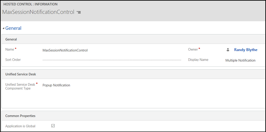 Hosted control with USD Component type as Popup Notification Hosted control with USD Component type as Popup Notification.