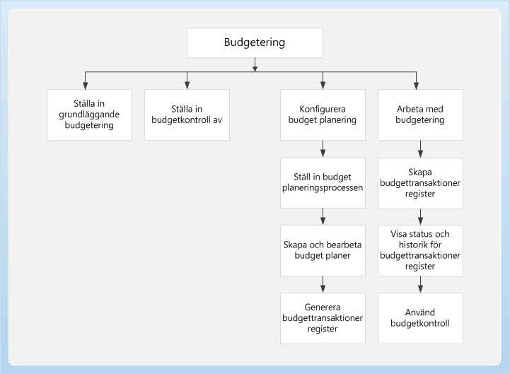 Affärsprocessdiagram för programmallen budget-modul