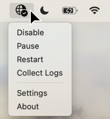 Skärmbild som visar listan över globala klientåtgärder för säker åtkomst.