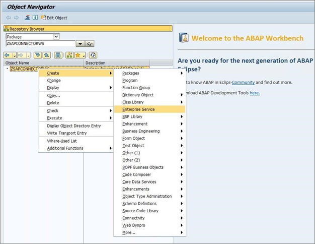 Skärmbild av objektnavigering.