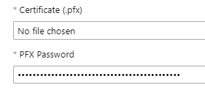 Skärmbild av certifikatavsnittet i Resource Central – SAML SSO for Meeting Room Booking System.