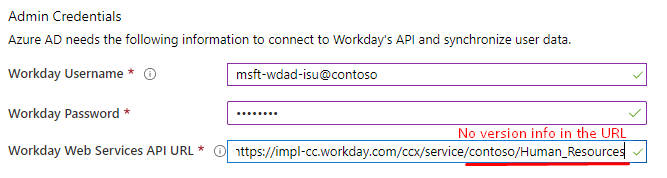 Skärmbild av Workday ingen versionsinformation