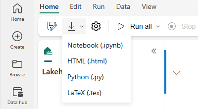 Skärmbild som visar var notebook-filen ska exporteras.