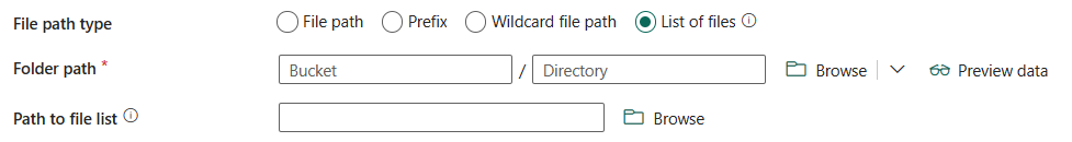 Skärmbild som visar en lista över filer.