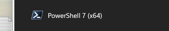 Skärmbild av PowerShell-ikonen.