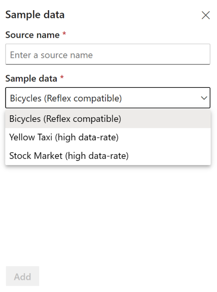 Skärmbild som visar exempelkonfigurationen av datakällan.